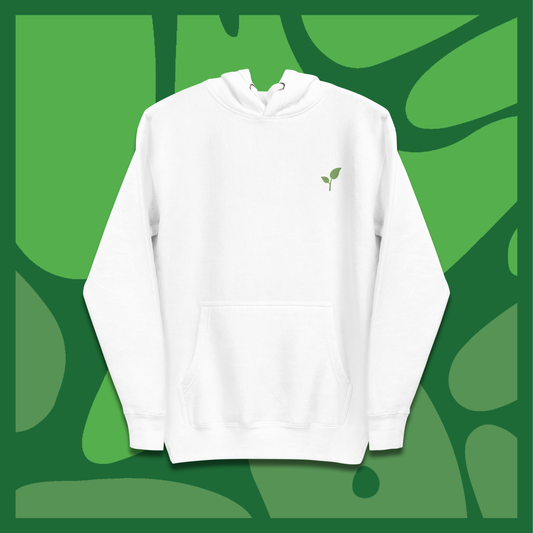 GROWTH Hoodie with with an embroidered green sapling design