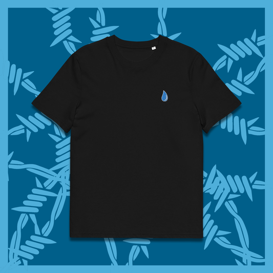 LOUD GAZE Black T-Shirt with an embroidered tear drop